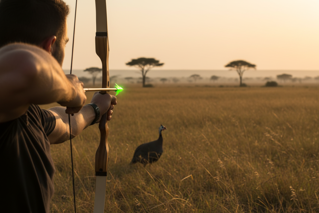 can you create the scene as if the viewpoint was over the archers shoulder?